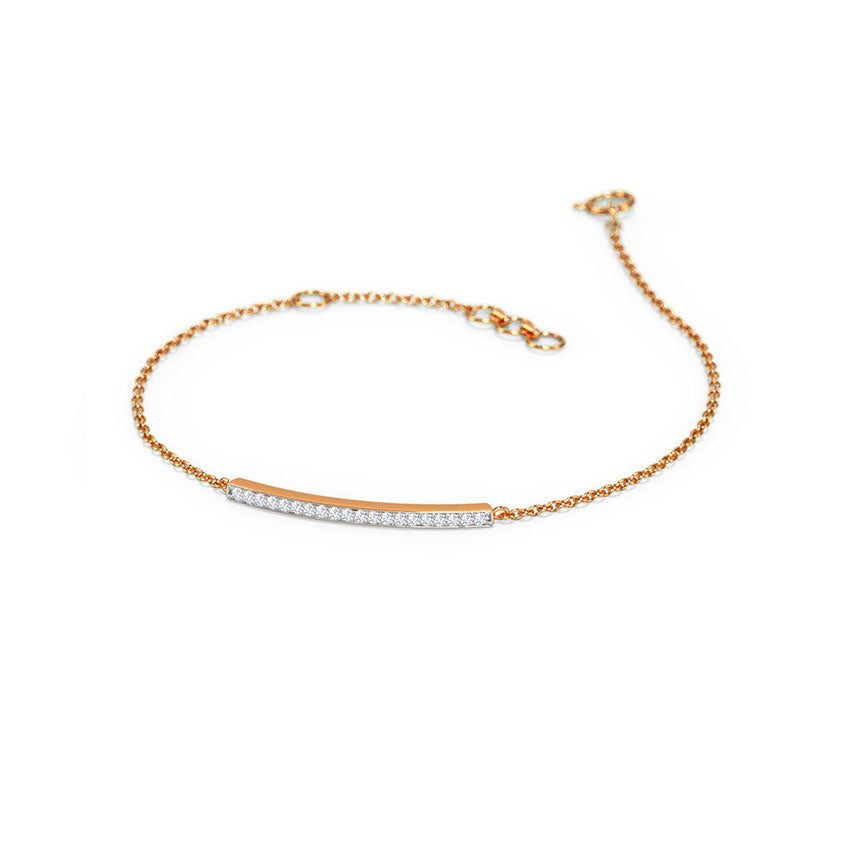 Sparkling Line Diamond Chain Bracelet