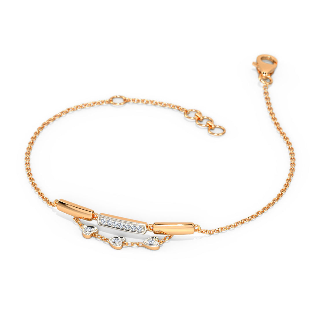Floating Hearts Diamond Bracelet