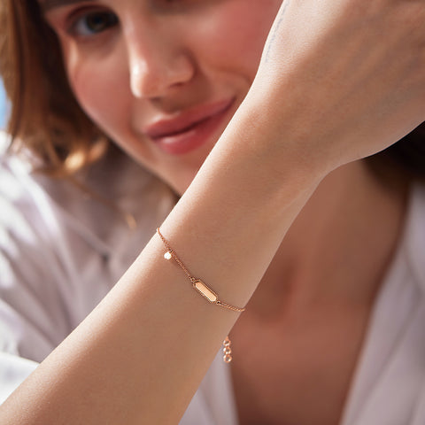 Shiny Gold Gemstone Personalised Bracelet