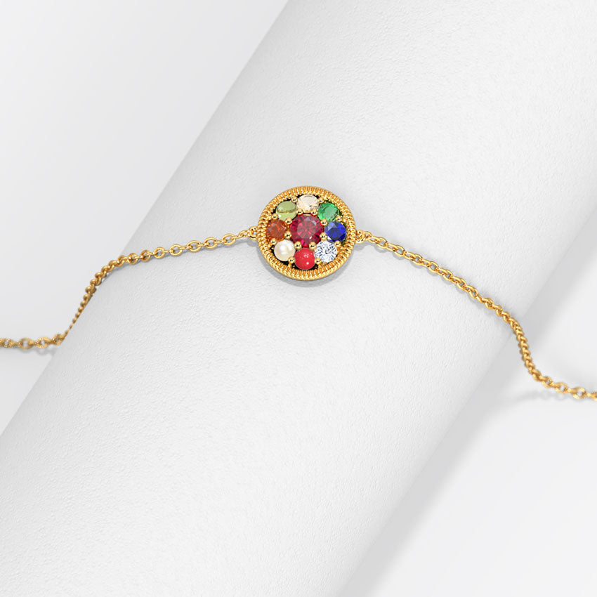 Alayah Navratna Gemstone Bracelet