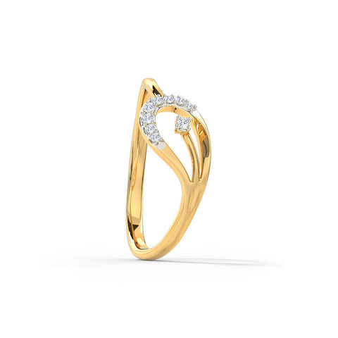 Sleek Paisley Diamond Ring