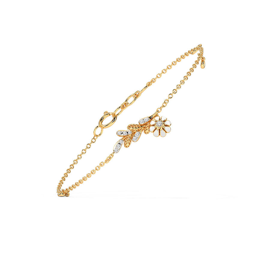 Petal Sparkle Diamond Chain Bracelet