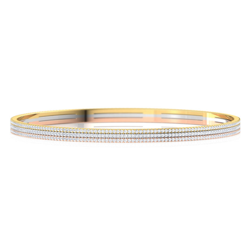 Tri-Tone Diamond Bangle