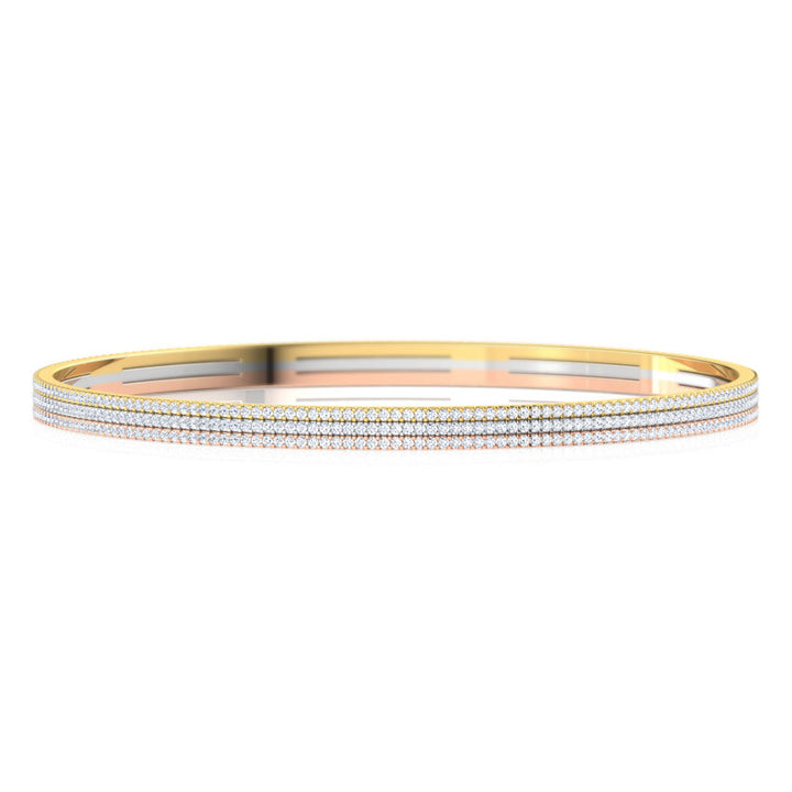 Tri-Tone Diamond Bangle