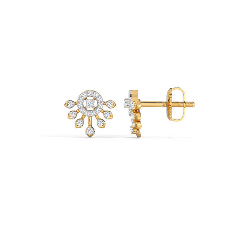 Starburst Diamond Stud Earrings