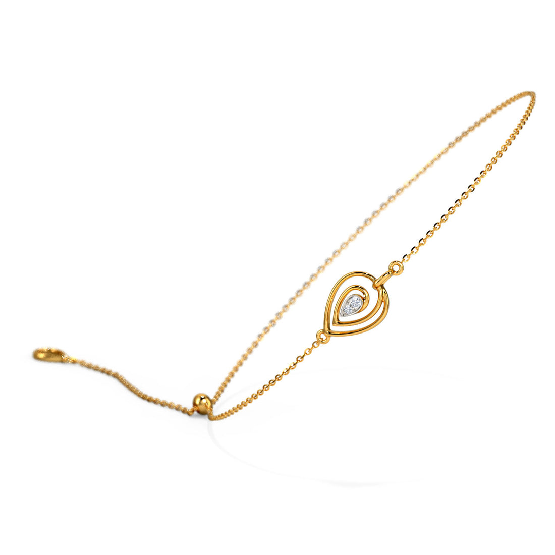 Pretty Leaf Adjustable Diamond Bracelet