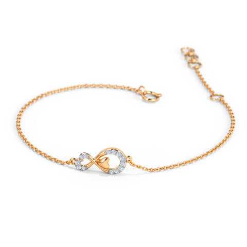 Entwined Diamond Infinity Heart Bracelet