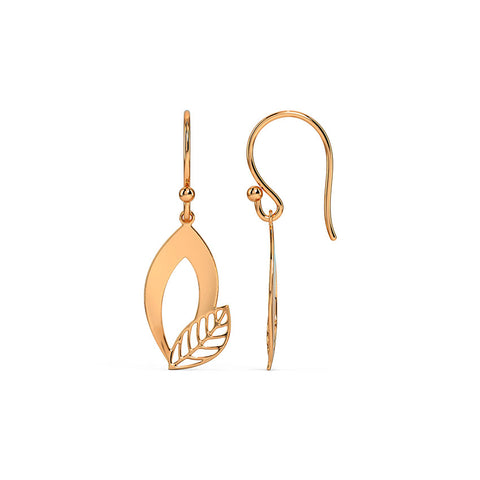 Duo Leafy Gold Drop Earrings