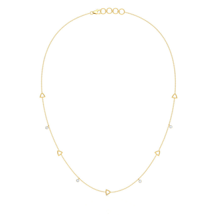 Geometric Fine Line Diamond Necklace