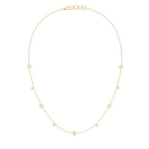 Geometric Fine Line Diamond Necklace