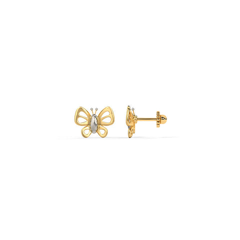 Lil Butterflies Kids' Gold Earrings