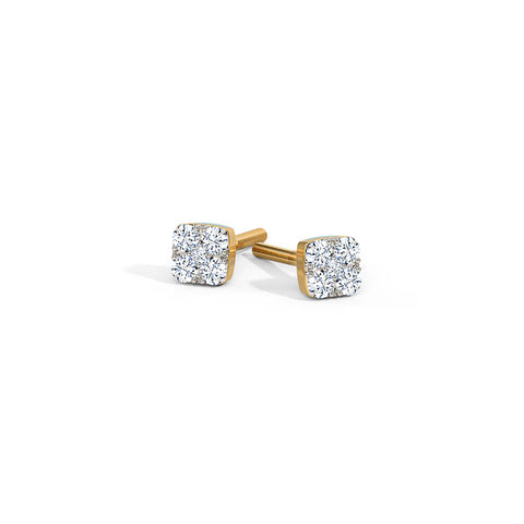 Petite Quad Diamond Stud Earrings