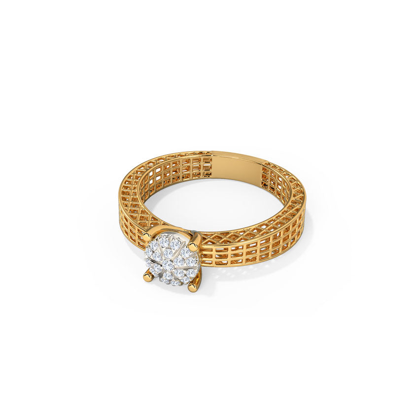 Mesh Cluster Diamond Ring