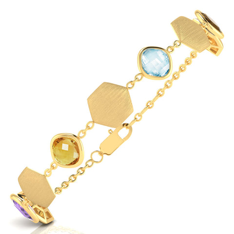 Andria Stamped Gemstone Bracelet