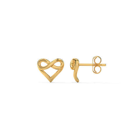 Infinity Love Gold Stud Earrings