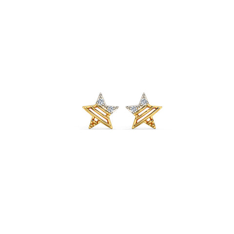 Star Mesh Diamond Stud Earrings