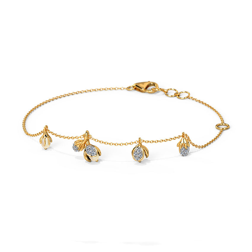 Pearly Dangle Diamond Bracelet