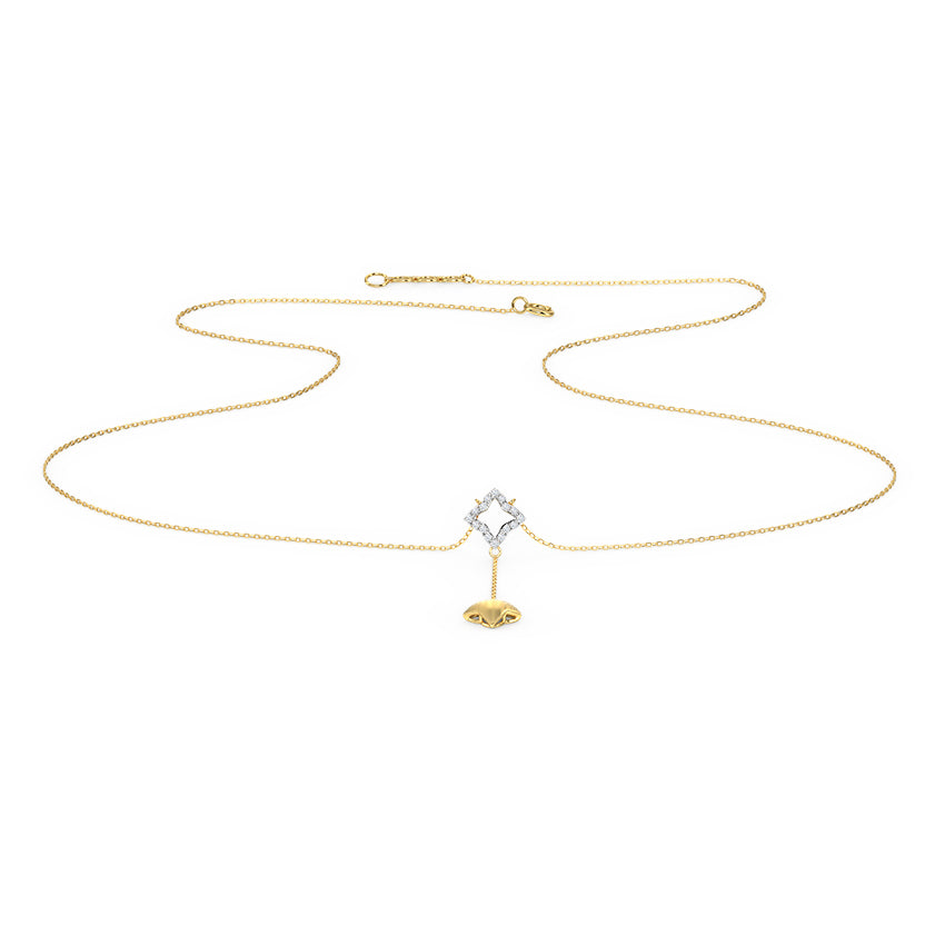 Geometric Diamond Lariat Necklace