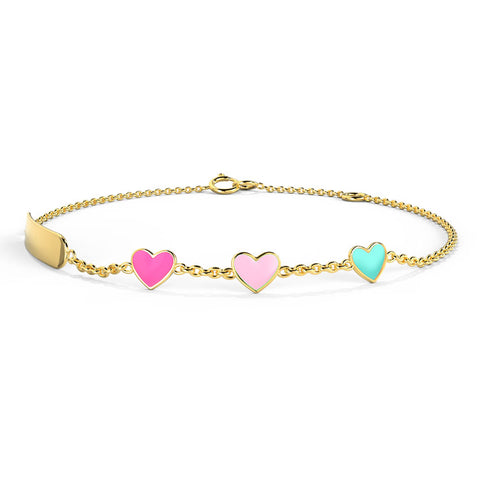 Delicate Heart Personalised Kids' Gold Bracelet
