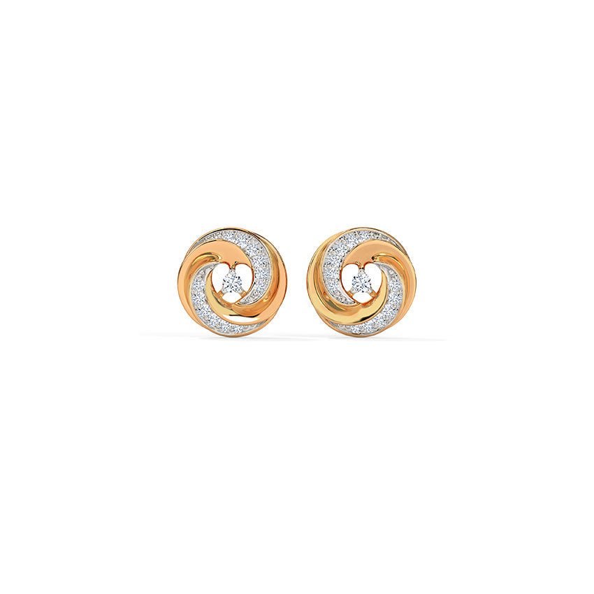 Glimmering Swirl Diamond Stud Earrings