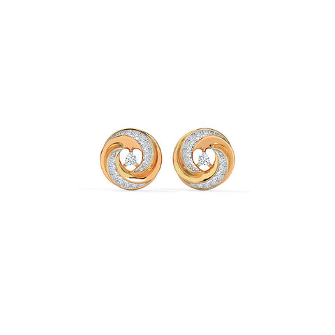 Glimmering Swirl Diamond Stud Earrings