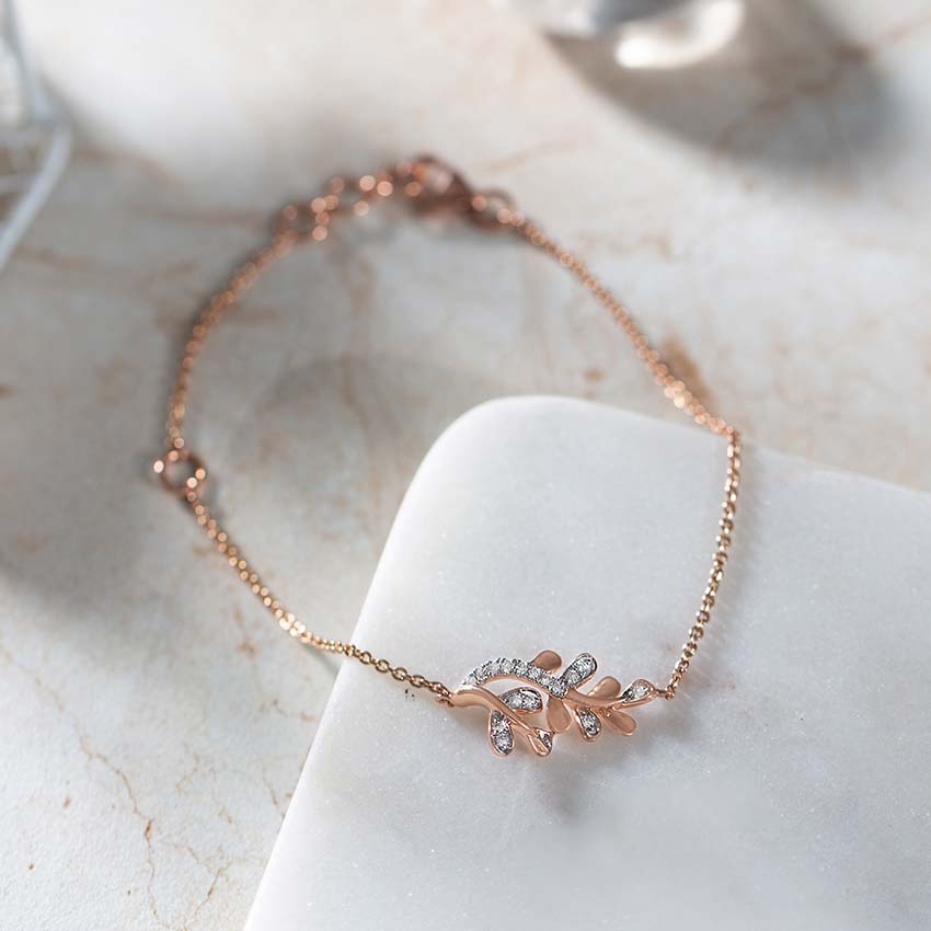 Akiha Leaf Diamond Bracelet