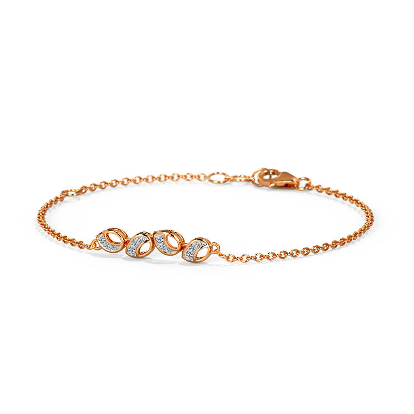Spatial Petals Diamond Chain Bracelet