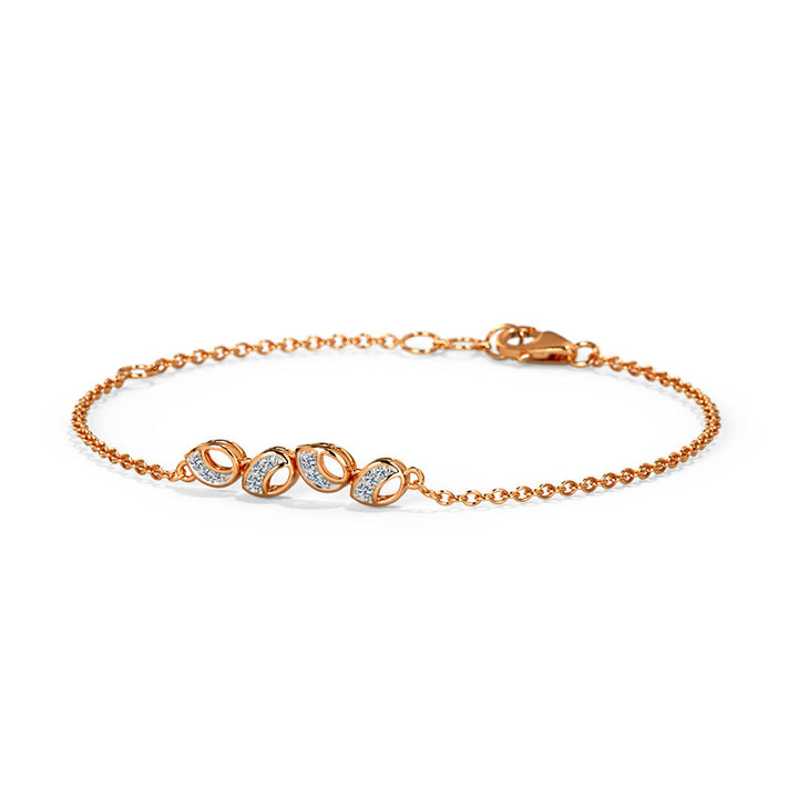 Spatial Petals Diamond Chain Bracelet