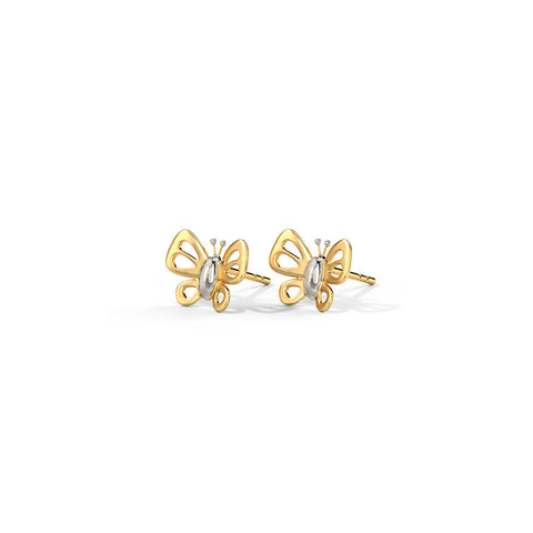 Lil Butterflies Kids' Gold Earrings