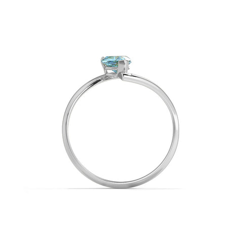 Heart Blue Topaz Gemstone Ring