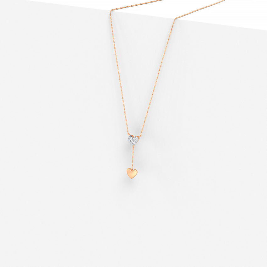 Hearts Diamond Lariat Necklace