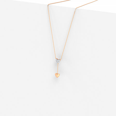 Hearts Diamond Lariat Necklace