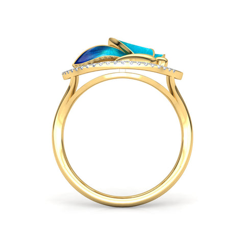 Encircle Blue Butterfly Diamond Ring