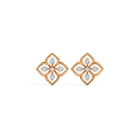 Lovely Blossom Diamond Stud Earrings