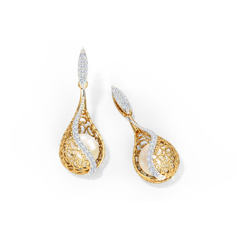 Jisha Ornate Pearl Drop Earrings