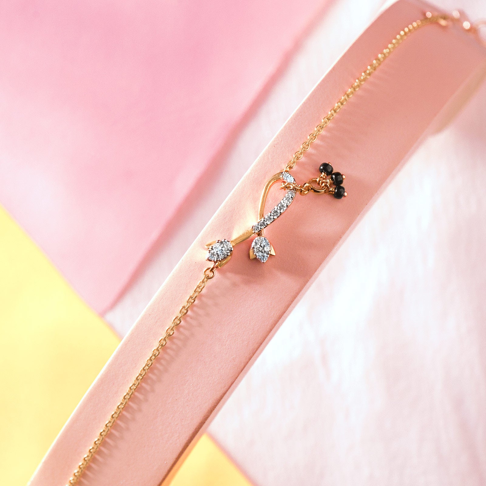Elina Tulip Diamond Mangalsutra Bracelet