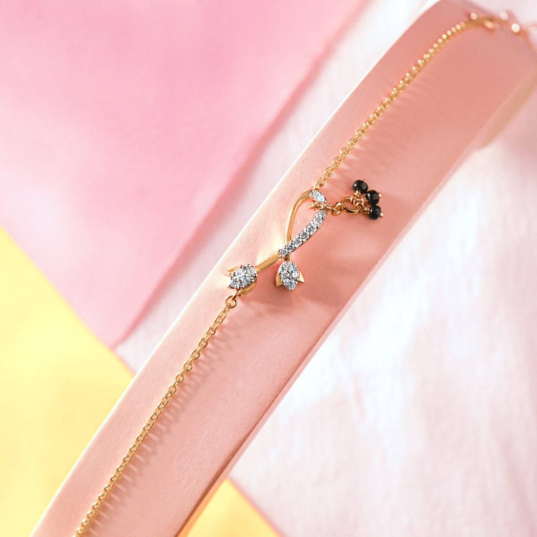 Elina Tulip Diamond Mangalsutra Bracelet