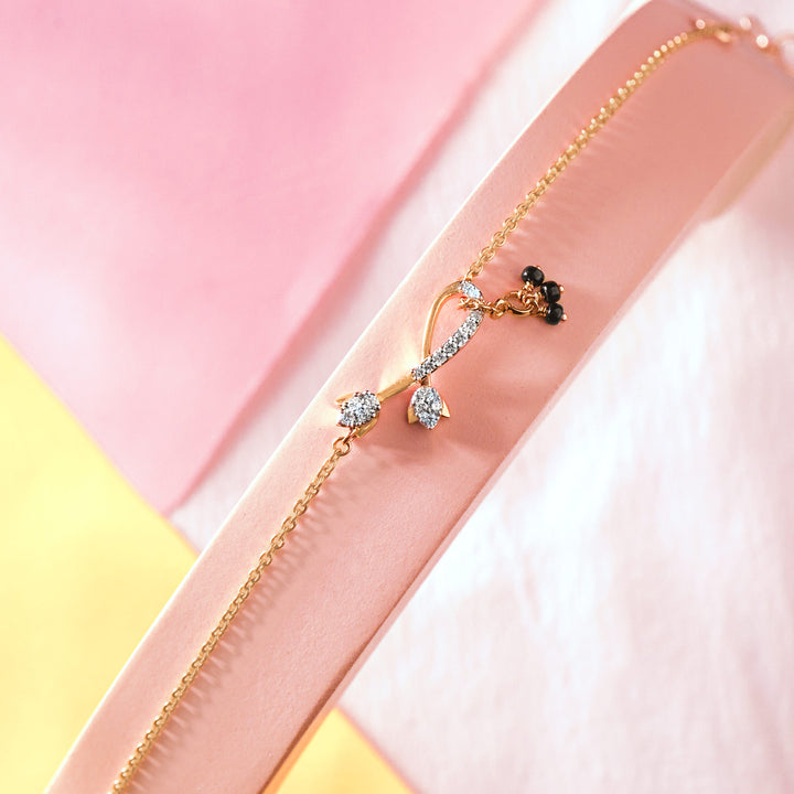 Elina Tulip Diamond Mangalsutra Bracelet