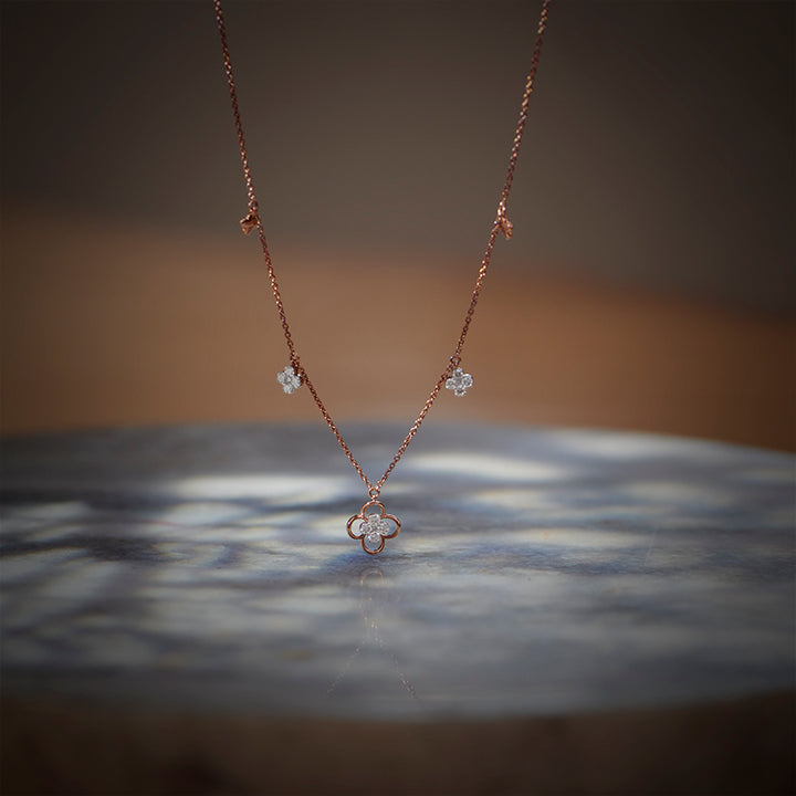 Baroque Clover Diamond Necklace