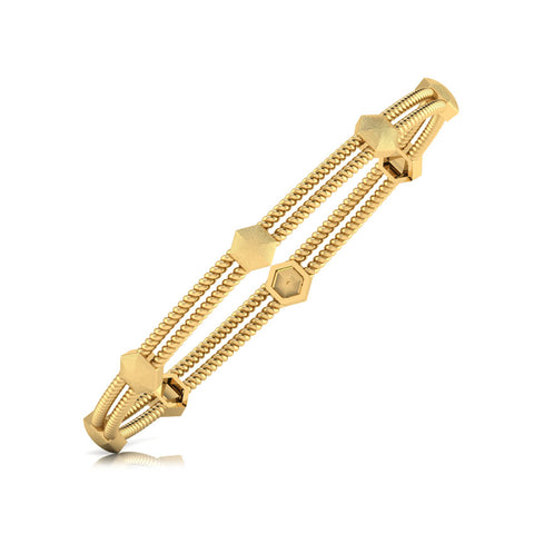 Anna Hexagon Gold Bangle