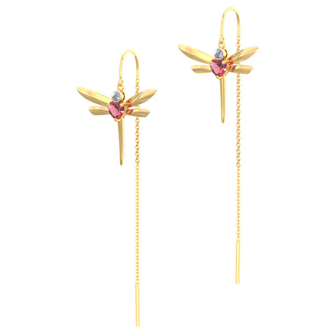 Dragonfly Gemstone Sui Dhaga Earrings