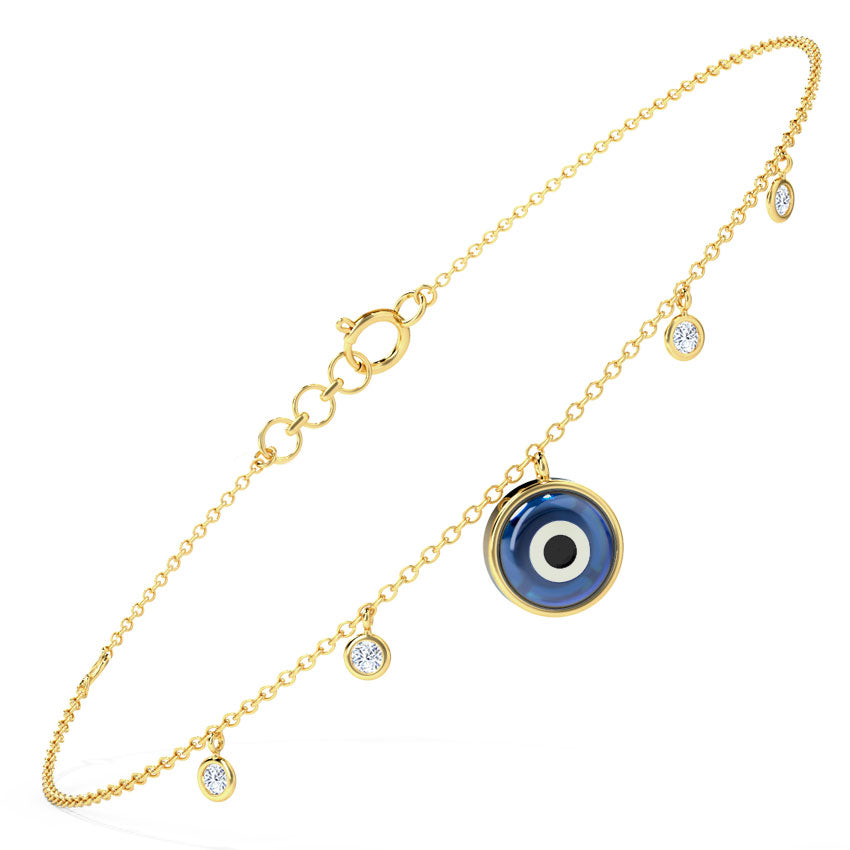 Dewdrops Evil Eye Gemstone Bracelet