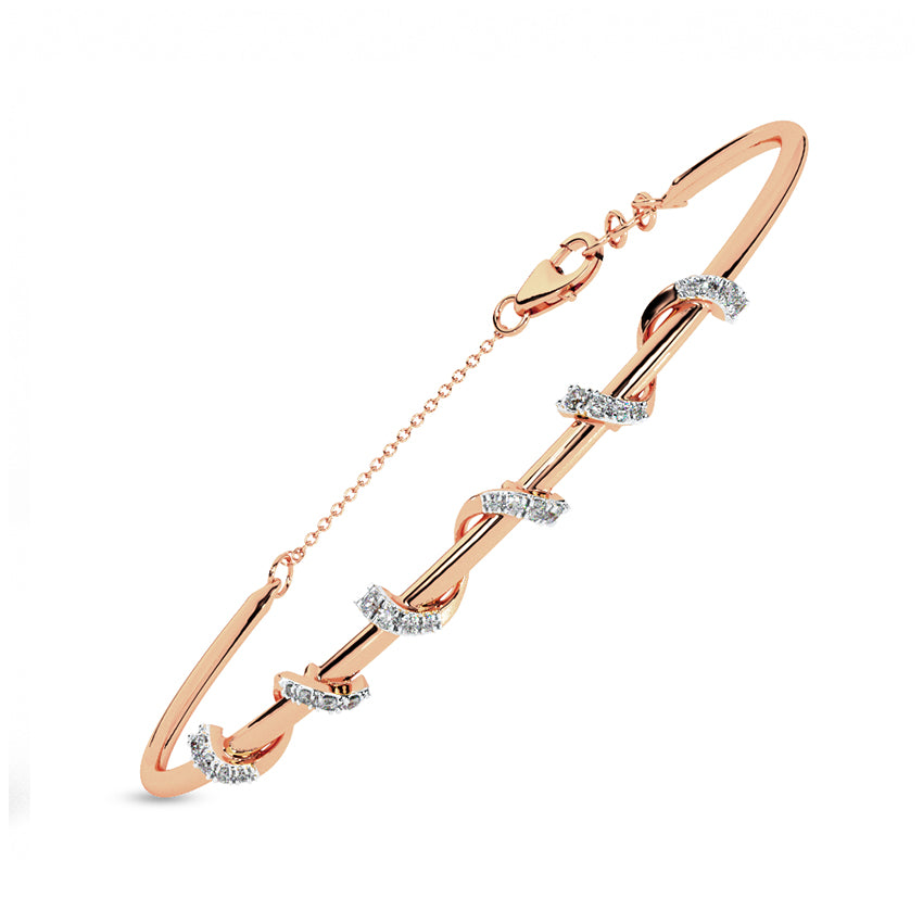 Ribbon Twist Diamond Bracelet