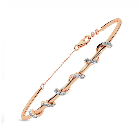 Ribbon Twist Diamond Bracelet