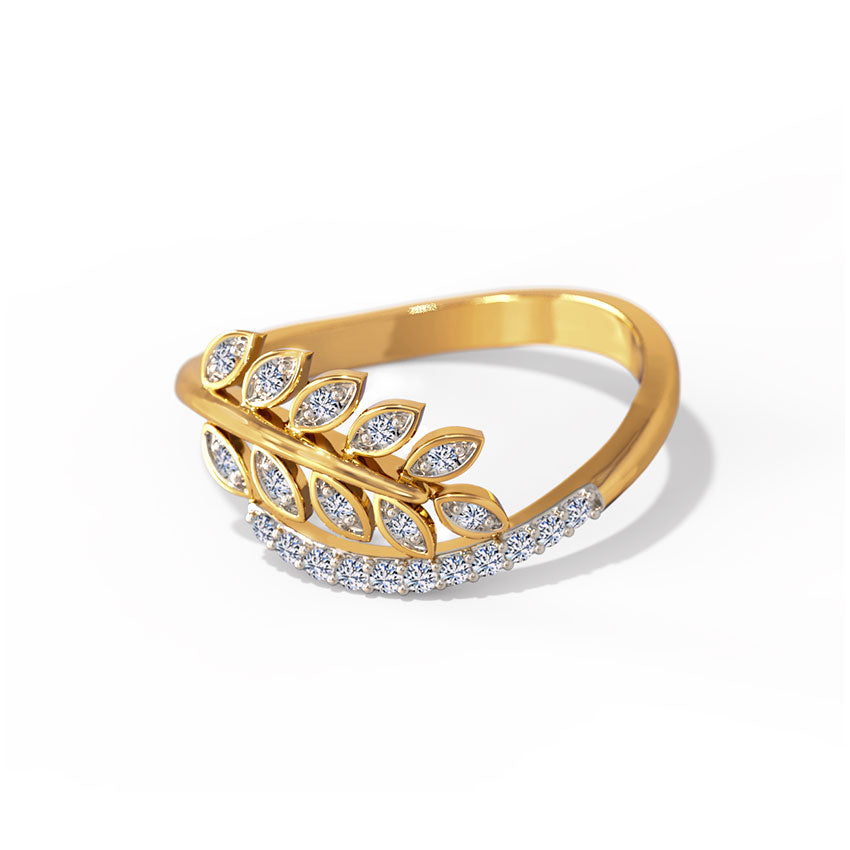 Glinting Leaves Diamond Ring