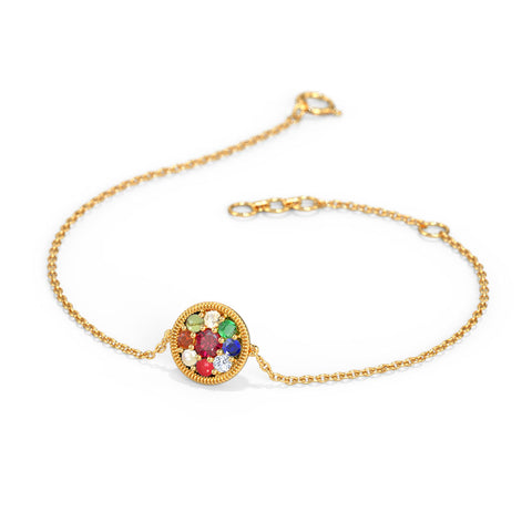 Alayah Navratna Gemstone Bracelet