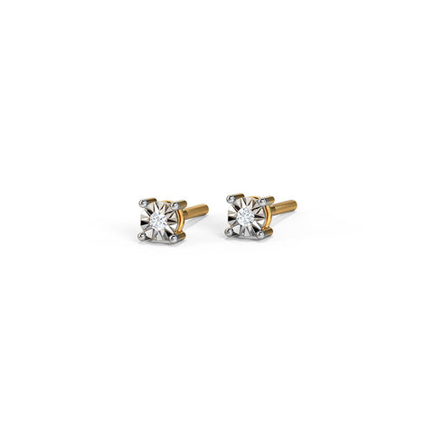 Emily Miracle Plate Diamond Stud Earrings