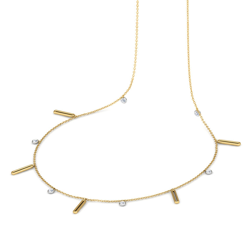 Linear Fine Line Diamond Necklace