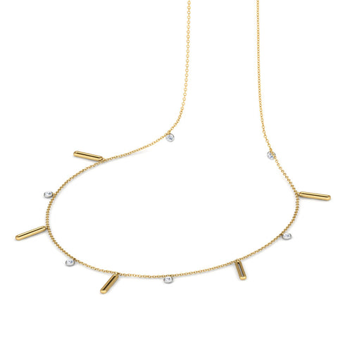 Linear Fine Line Diamond Necklace