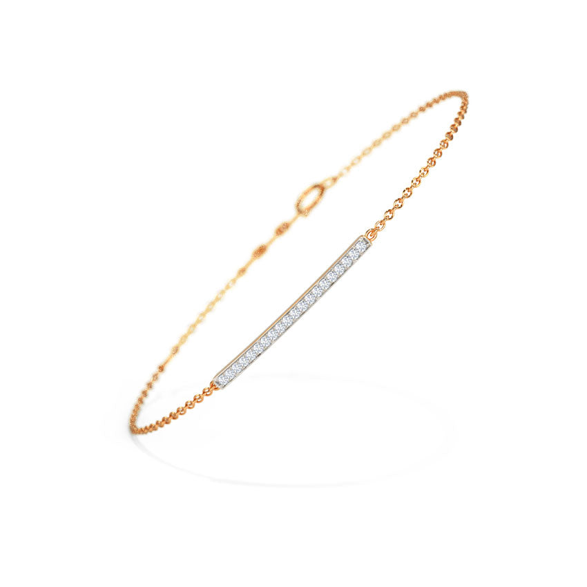 Sparkling Line Diamond Chain Bracelet